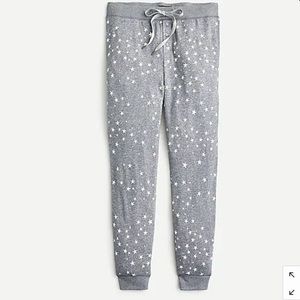 NWT J.Crew Supercozy jogger pant in star print